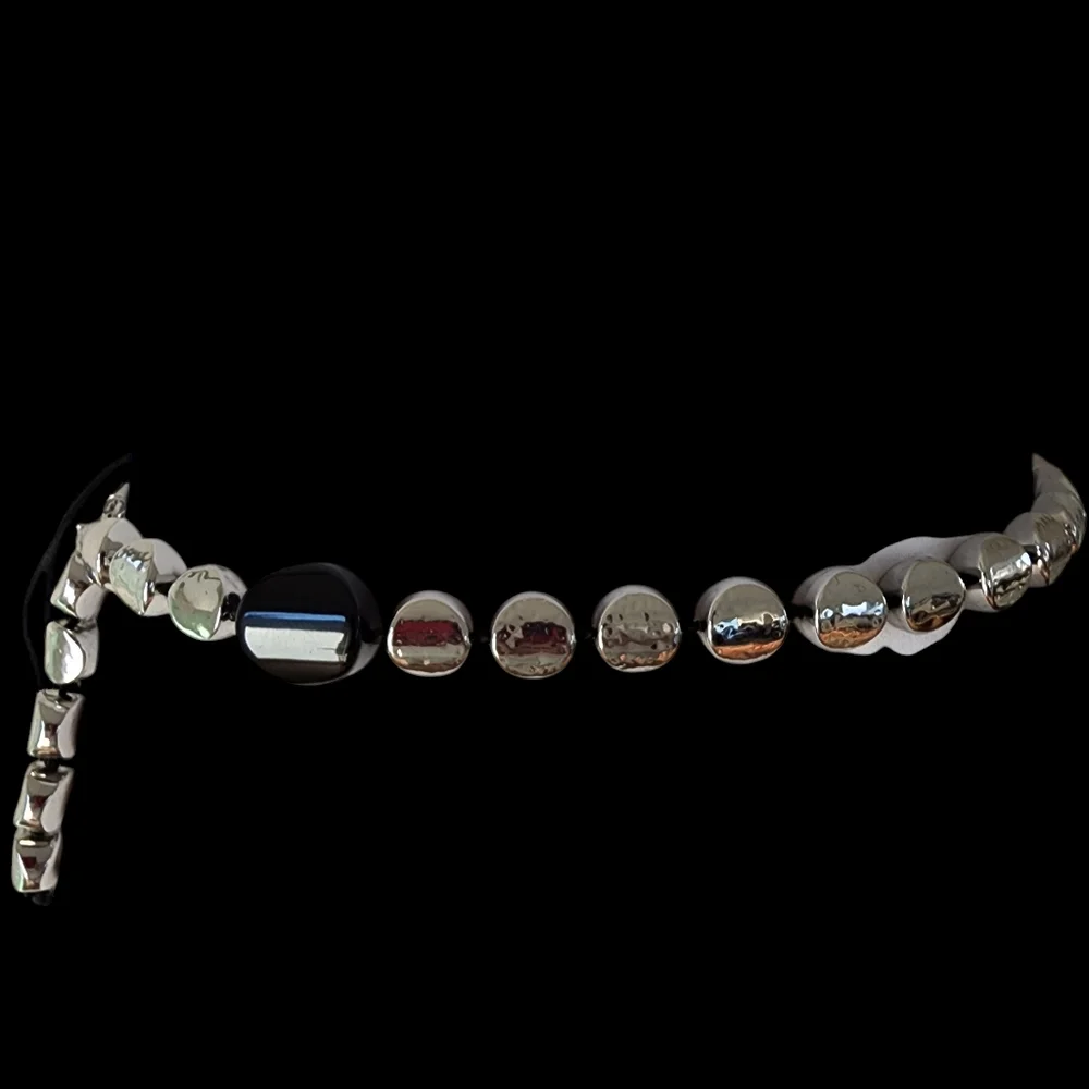 Chico's belt silver chunky beads adjustable length silver like new condition